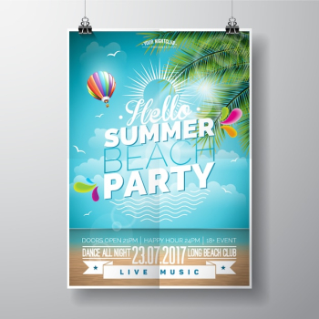 Summer beach party poster