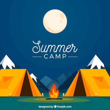 Summer camp background with quiet night Summer camp background with quiet night