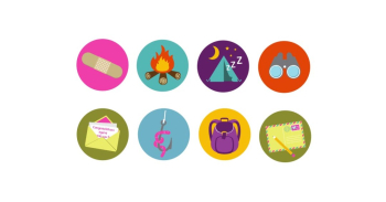 Summer Camp Illustration Icons – Free Vector and PNG | The Graphic ...
