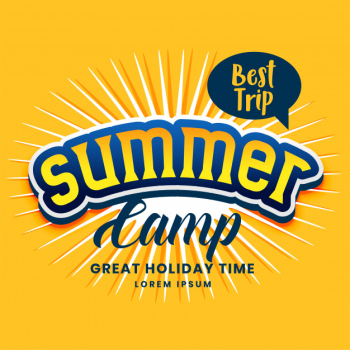 Summer camp poster design in yellow color Summer camp poster design in yellow color