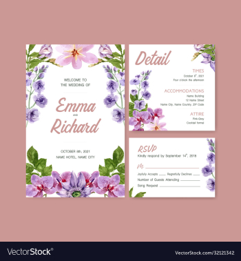 summer flower concept design for wedding card