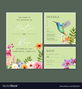 summer flower concept design for wedding card