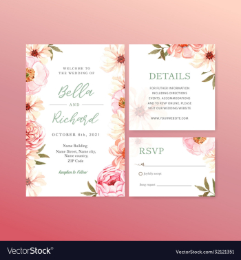 summer flower concept design for wedding card