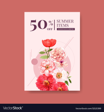 summer flower poster template design