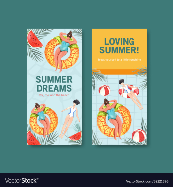 summer flyer template design for vacation travel