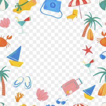 Summer frame png, doodle illustration | Free PNG - rawpixel