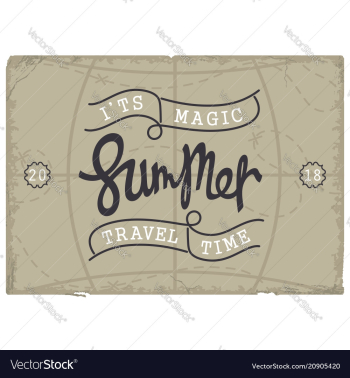Summer it is magic travel time vintage banner vector image Summer it is magic travel time vintage banner vector image