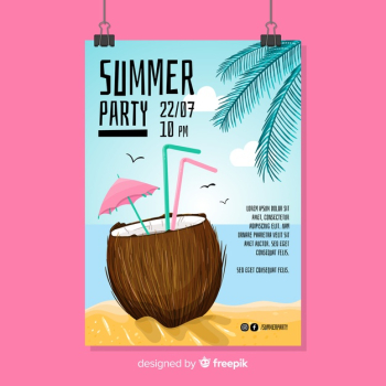 Summer party flyer Free Vector Summer party flyer Free Vector