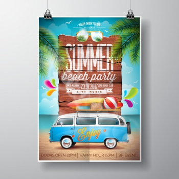 Summer party poster design Summer party poster design