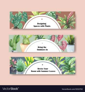 summer plants banner template design