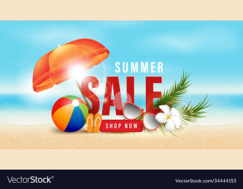 summer sale and beach holidays elements promotion