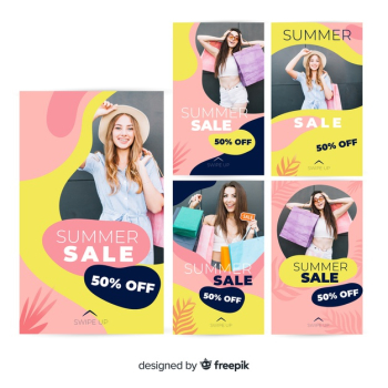 Summer sale instagram stories templates Free Vector Summer sale instagram stories templates Free Vector
