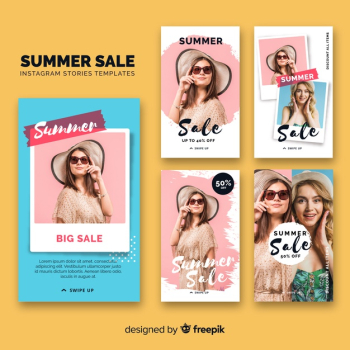 Summer sale instagram stories templates Free Vector Summer sale instagram stories templates Free Vector