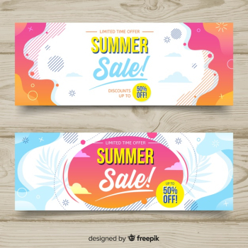 Summer sale liquid banners Summer sale liquid banners