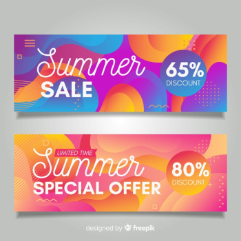 Summer sale liquid banners