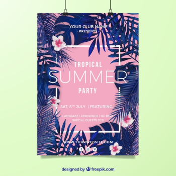Summer tropical music festival poster Summer tropical music festival poster