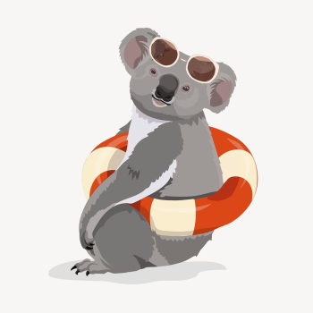 Summer vacation, koala Australian animal | Free PSD Illustration - rawpixel Summer vacation, koala Australian animal | Free PSD Illustration - rawpixel