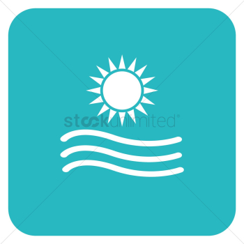 Sun with water waves Sun with water waves