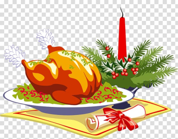 Sunday roast Christmas pudding Christmas dinner , Turkey Christmas transparent background PNG clipart