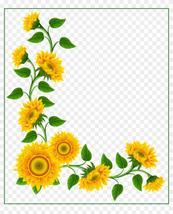 Sunflower Border Decoration Png Clipart Image - Sunflower Border Png