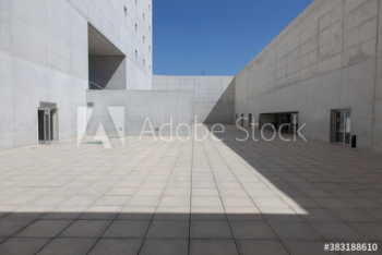 Sunny concrete building courtyard Sunny concrete building courtyard