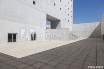 Sunny concrete building courtyard Sunny concrete building courtyard