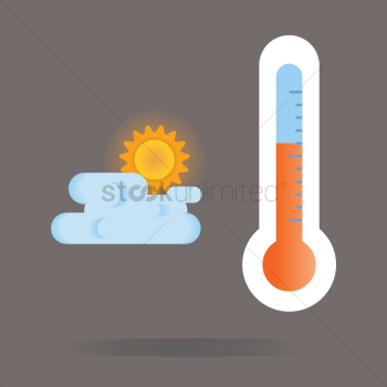 Sunny day and thermometer Sunny day and thermometer