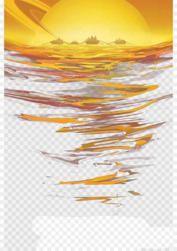 Sunrise Sunset Sea - Golden sunset or sunrise shining sea with boats 