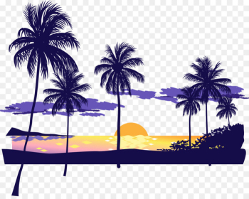 Sunset Beach Icon - Beach sunset dusk Sunset Beach Icon - Beach sunset dusk