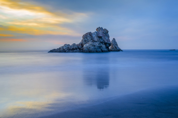 Sunset on an Asturian beach