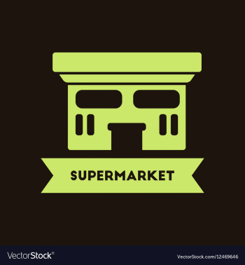 Supermarket building vector image Supermarket building vector image