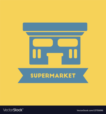 Supermarket building vector image Supermarket building vector image