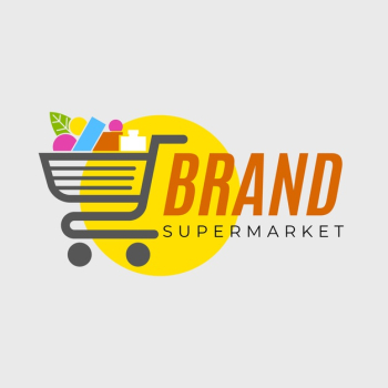 Supermarket logo template with shopping cart Free Vector