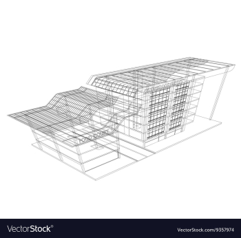 Supermarket wireframe vector image Supermarket wireframe vector image