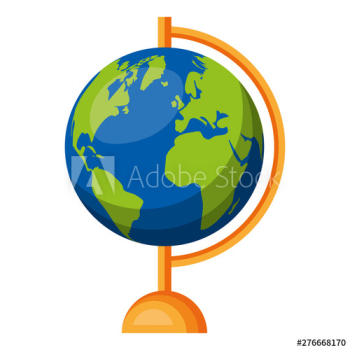 supply school globe map on white background supply school globe map on white background