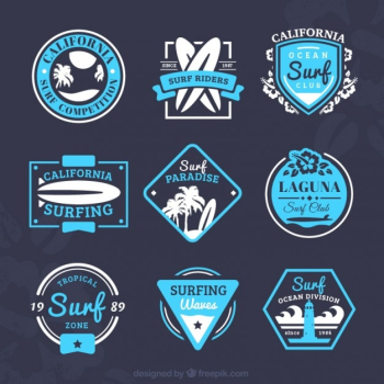 Surf badges collection Surf badges collection