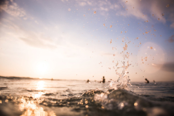 Surfers Splashing Water Waves Surfers Splashing Water Waves
