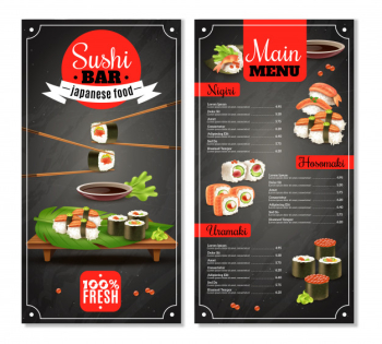 Sushi bar menu Free Vector Sushi bar menu Free Vector