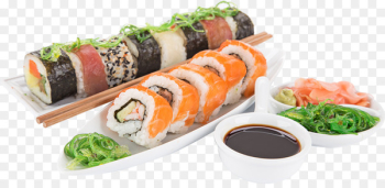 Sushi Japanese Cuisine Sashimi Makizushi Asian cuisine - Sushi PNG HD 