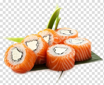 Sushi Japanese Cuisine Sashimi Makizushi Tempura, sushi transparent background PNG clipart