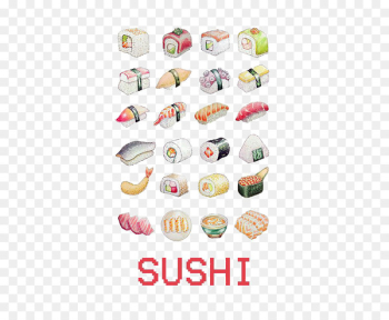 Sushi Japanese Cuisine Sashimi Ramen Drawing - Sushi Sushi Japanese Cuisine Sashimi Ramen Drawing - Sushi