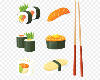 Sushi Japanese Cuisine Seafood Clip art - Japanese Sushi PNG Vector Clipart 