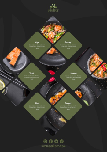 Sushi menu template for japanese restaurant Free Psd Sushi menu template for japanese restaurant Free Psd