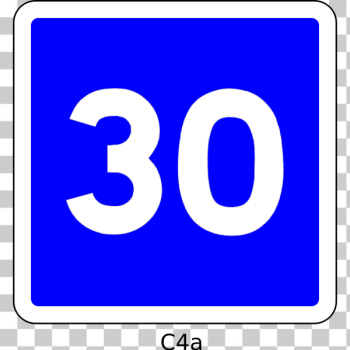 SVG 30mph speed limit blue square French roadsign vector illustration