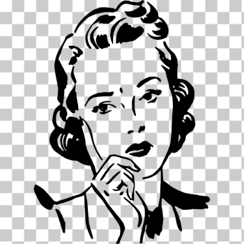 SVG 50s woman with worried face vector clip art SVG 50s woman with worried face vector clip art