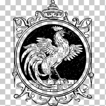 SVG A rooster on a decorative divider SVG A rooster on a decorative divider