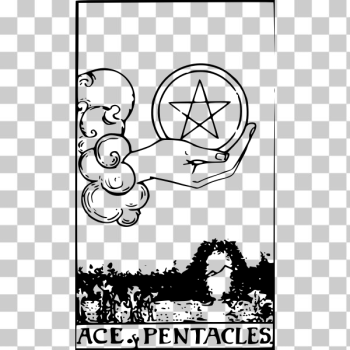 SVG Ace of pentacles in a card SVG Ace of pentacles in a card