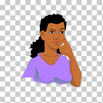 SVG Afro woman thinking vector graphics SVG Afro woman thinking vector graphics
