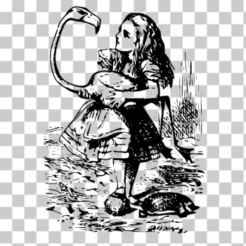 SVG Alice in Wonderland - 30 - flamingo
