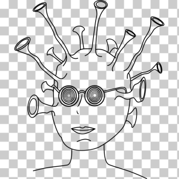 SVG Alien with glasses